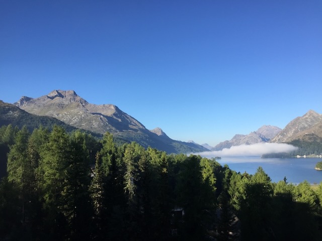 St. Moritz — Engadin lake, morning mist